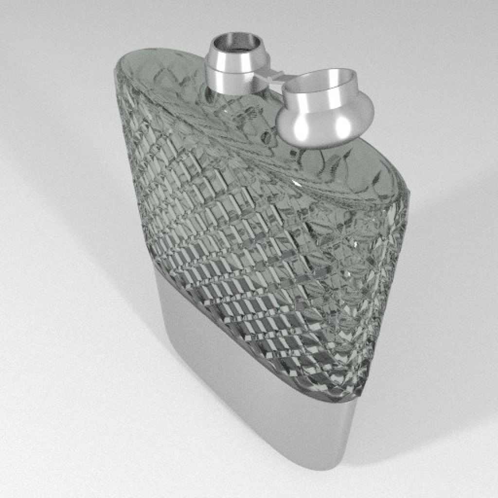 Hip flask in glass and silver preview image 1